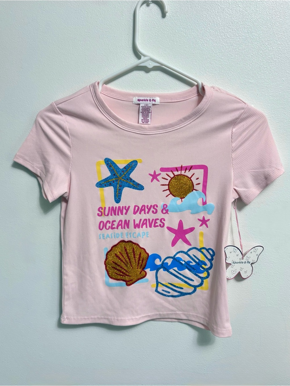 Pink 'Sunny Days & Ocean Waves' Graphic Tee